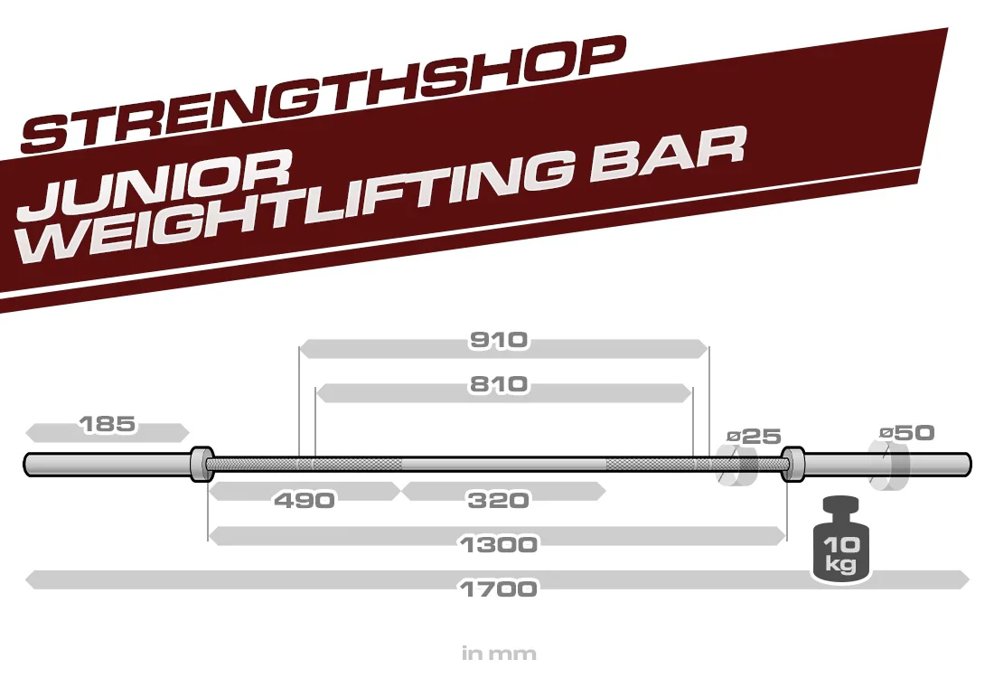 10kg Junior Weightlifting Bar - Image 2