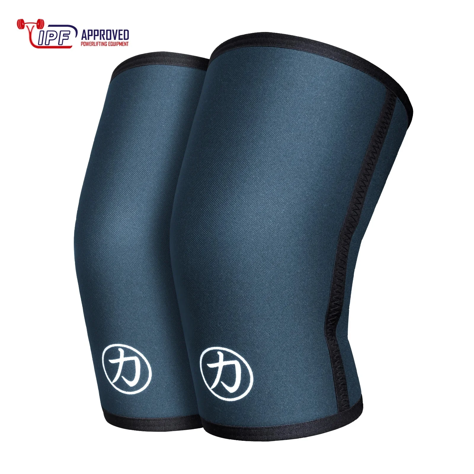 7mm Inferno Neoprene Knee Sleeves - Blue-Grey - IPF Approved (Pair) - Image 2