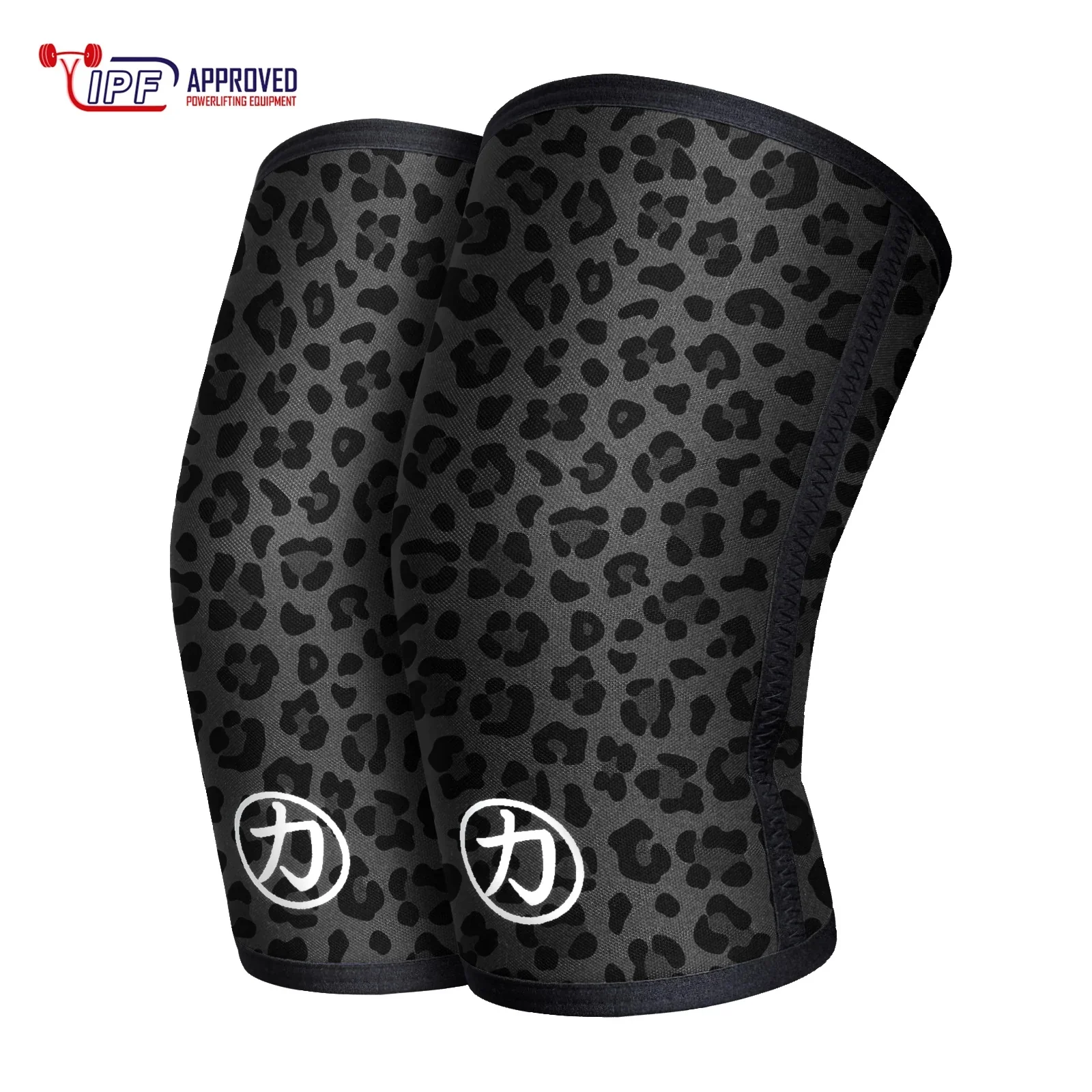 7mm Inferno Neoprene Knee Sleeves - Dark Leopard - IPF Approved (Pair) - Image 2