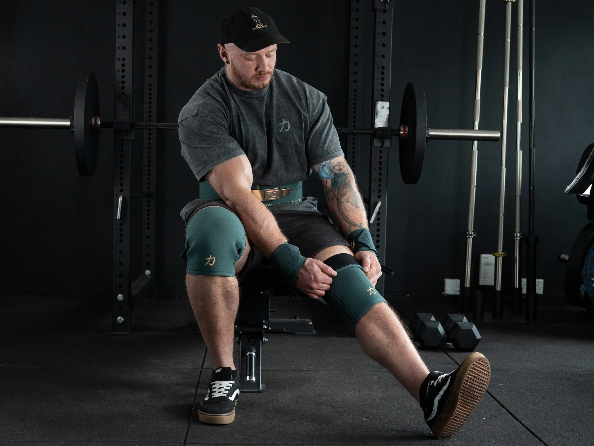 7mm Inferno Neoprene Knee Sleeves - Vintage Green - IPF Approved (Pair) - Image 6