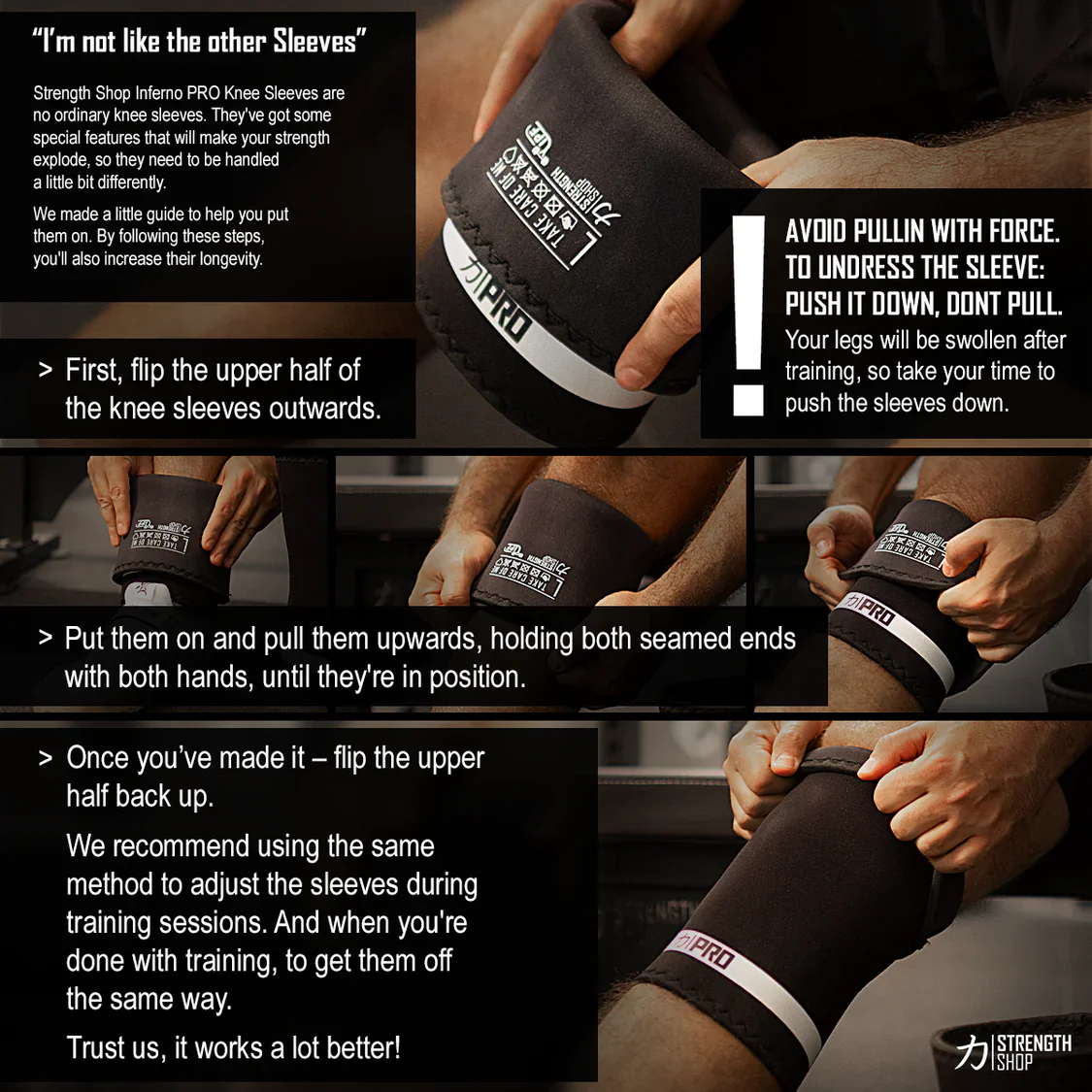 7mm Inferno PRO Knee Sleeves - Extra Stiff Neoprene - Black - IPF APPROVED - ONLY SIZE 2XS, 4XL & 5XL - Image 5