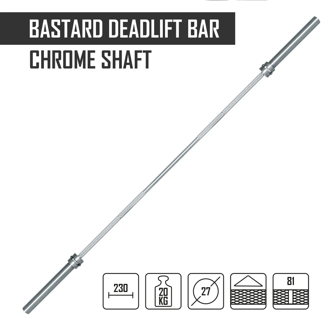 Bastard Deadlift Bar - Nickle Plated Shaft - Image 2