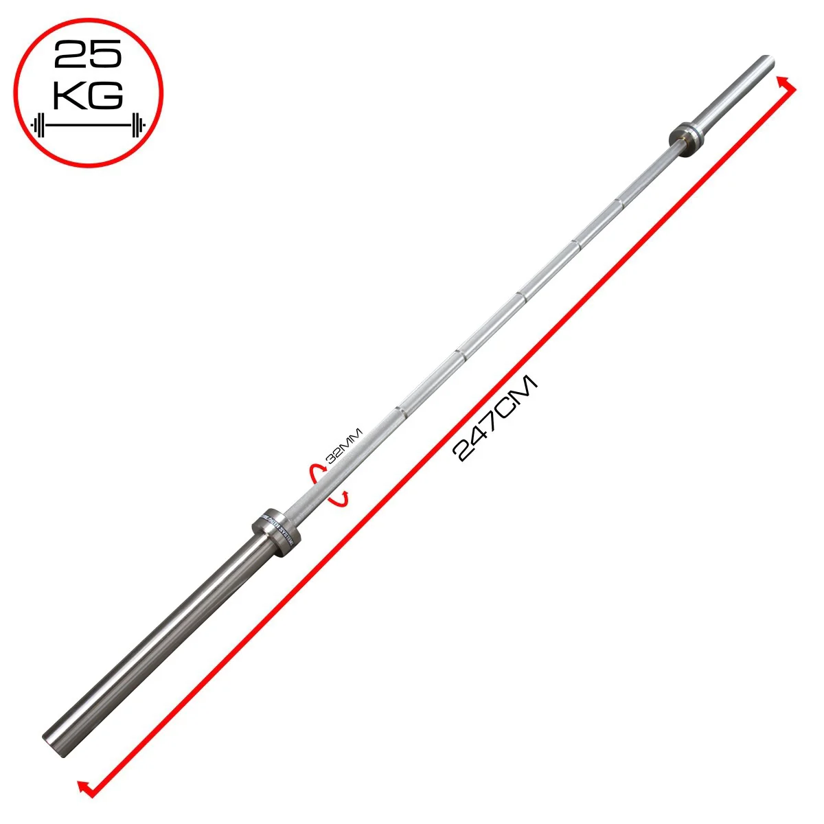 Strength Shop Bastard Squat Bar, 32mm/25kg – Fully Knurled - Image 5