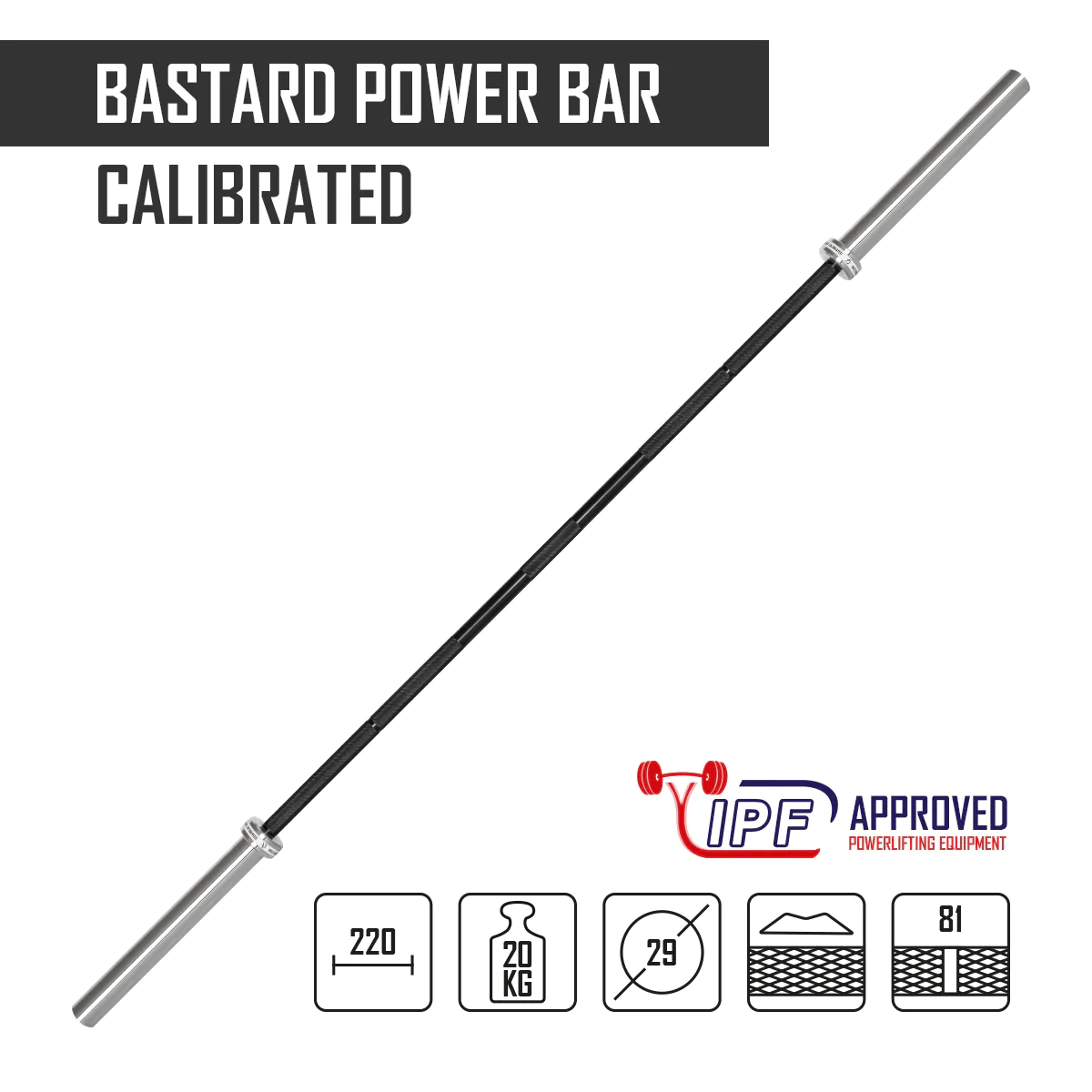 Calibrated Bastard Power Bar - Black E-Coat - IPF Approved - Image 2
