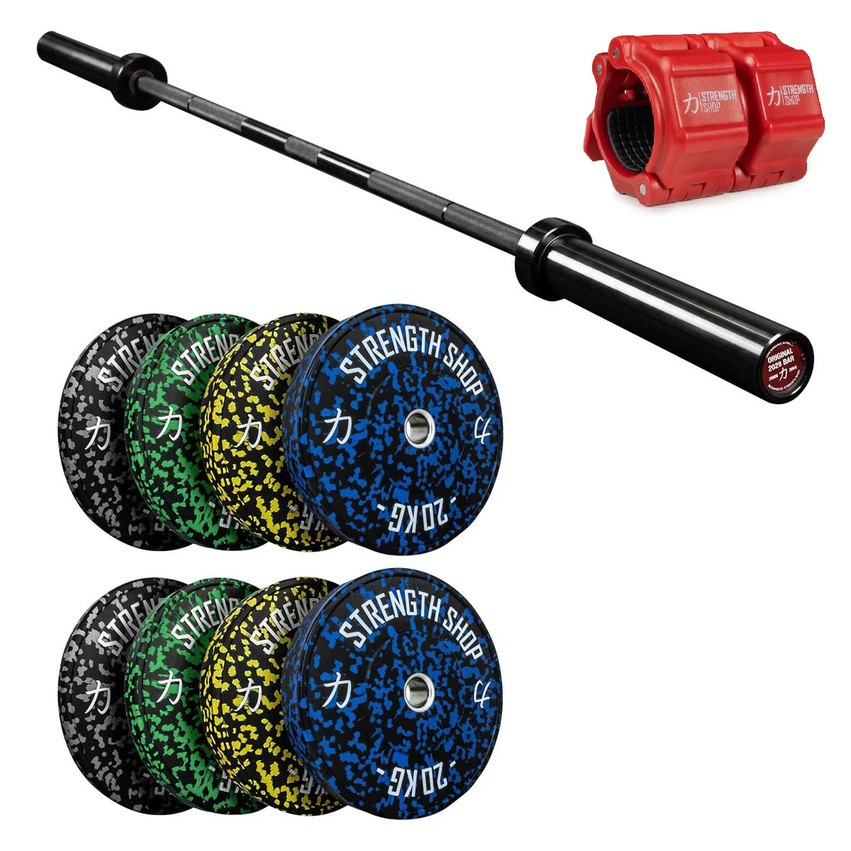 Fleck Bumper Plates Set, Original 2028 Olympic Bar & Flip Lock V2 Collars Package - Image 3