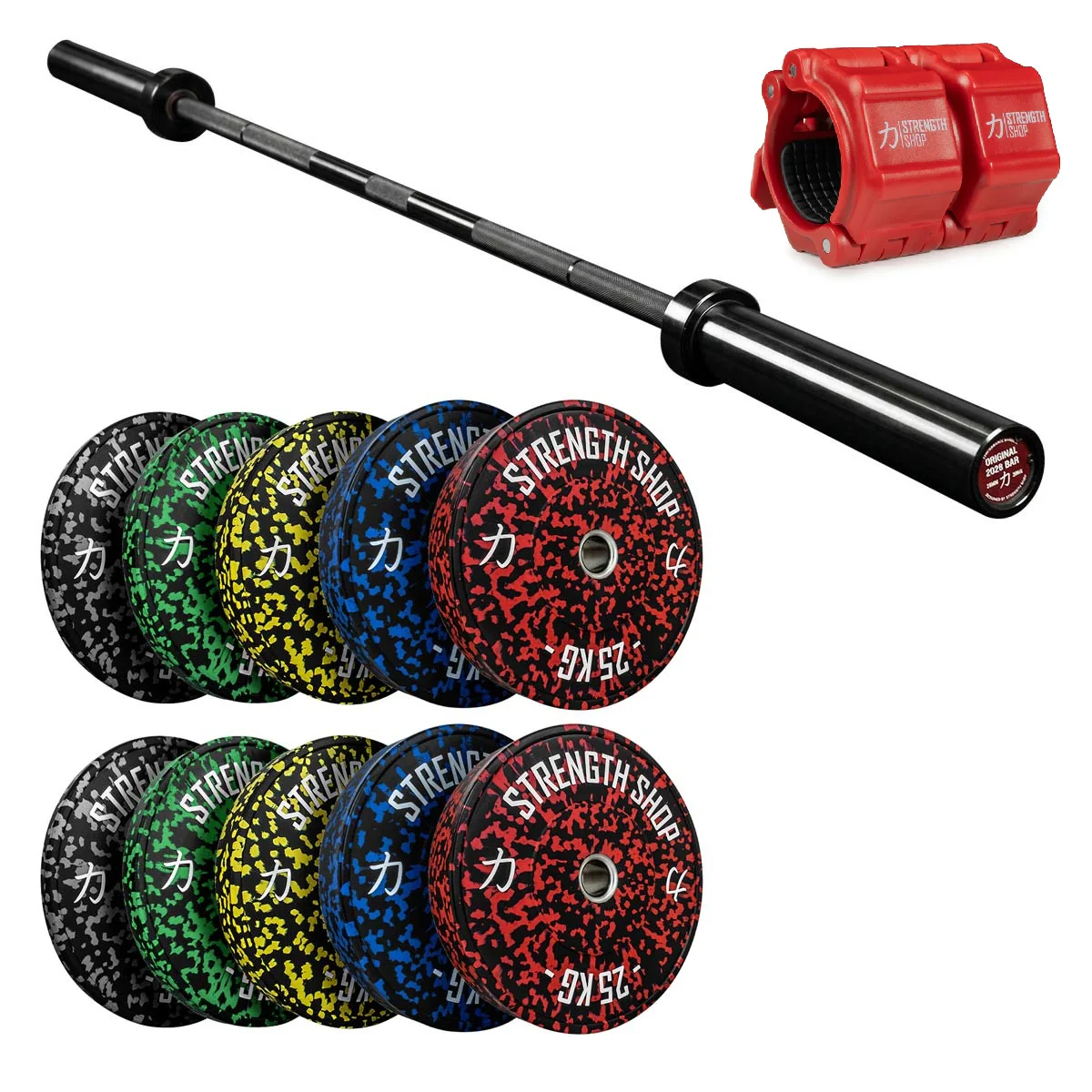 Fleck Bumper Plates Set, Original 2028 Olympic Bar & Flip Lock V2 Collars Package - Image 4