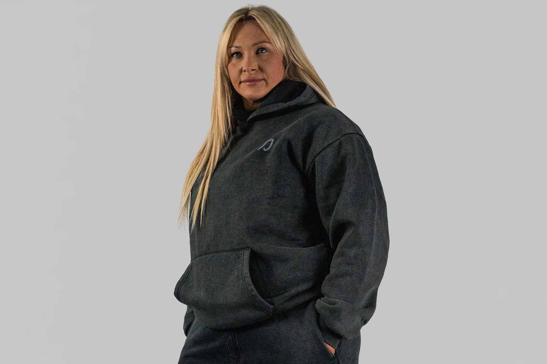 Home of Strength - Hoodie, Stone-Washed Grey - Image 4