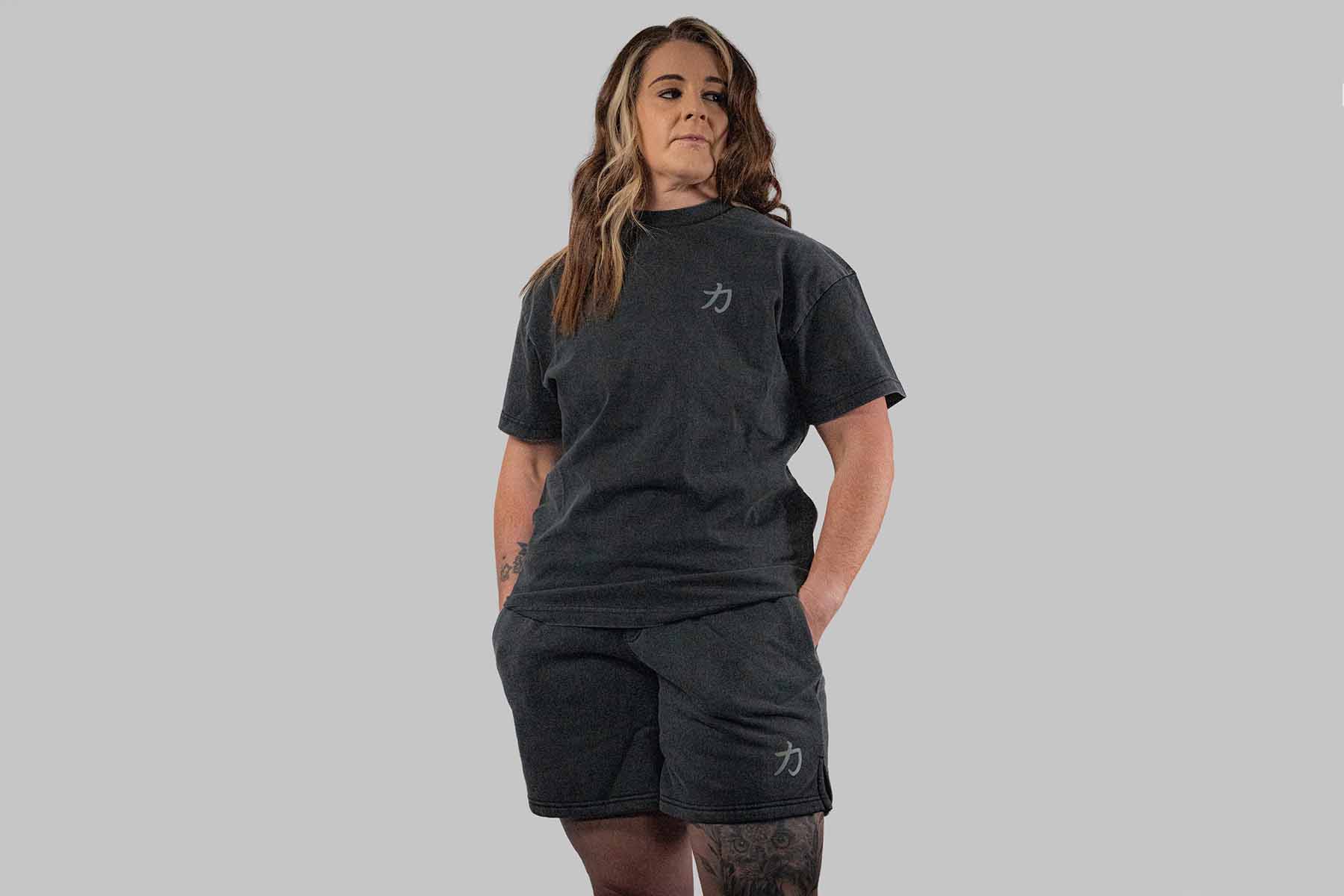 Home of Strength - Shorts, Stone-Washed Grey - Image 3