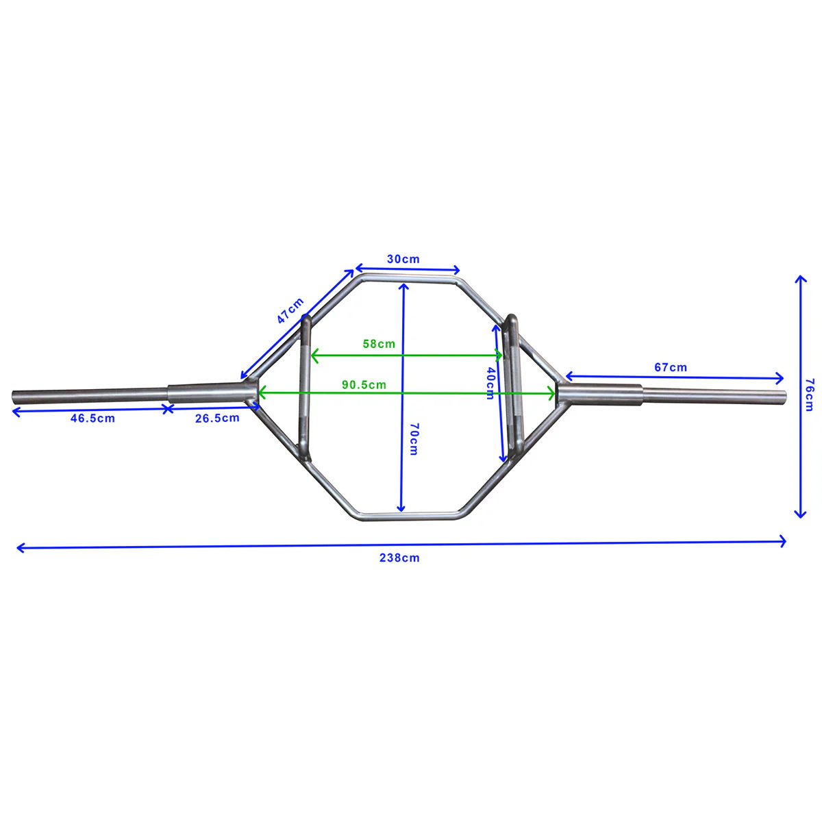 Heavy Duty Olympic Hex/Trap Bar - 2.4m - Image 5