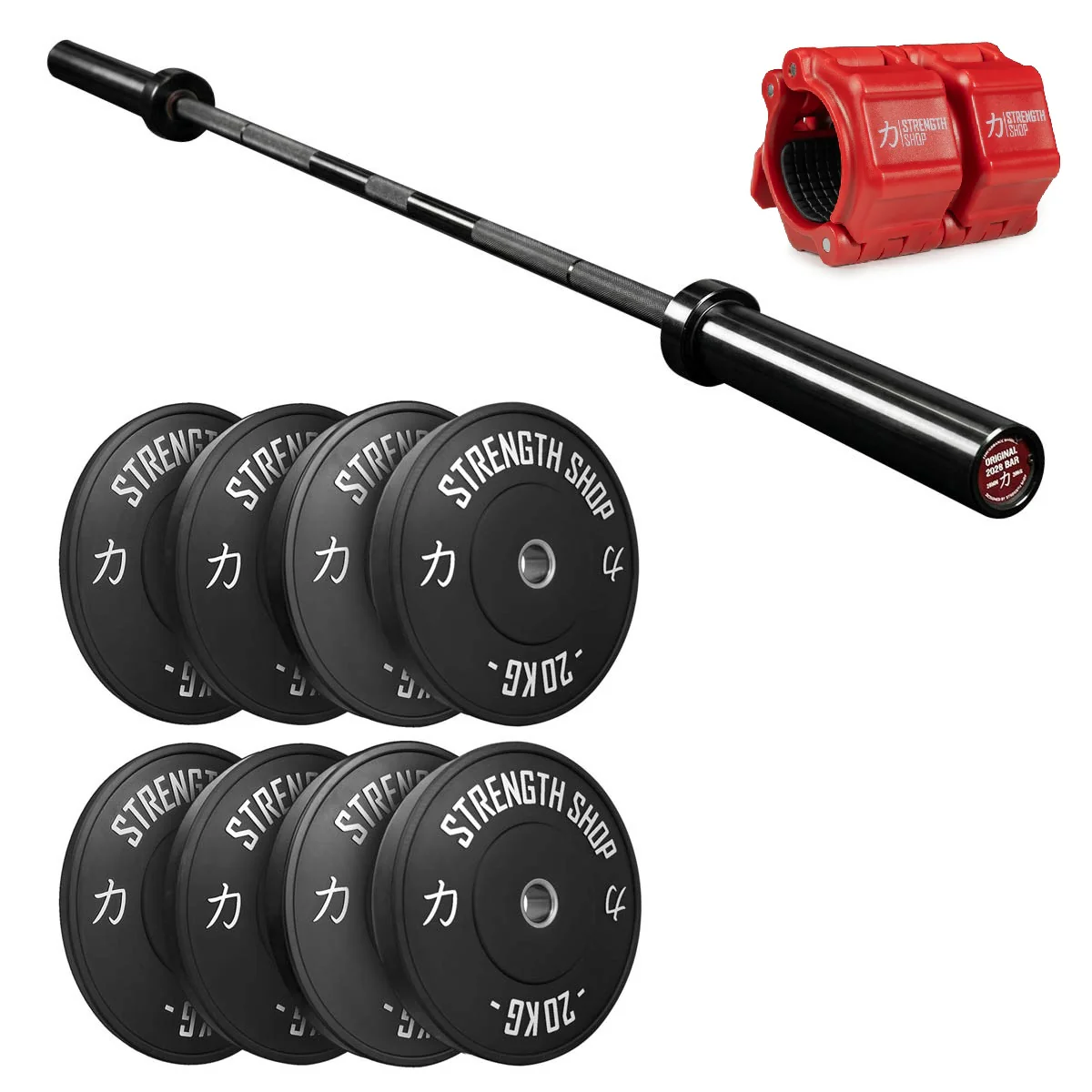 Riot Bumper Plates 2.0 Set Black, Original 2028 Olympic Bar & Flip Lock Collars - Image 3