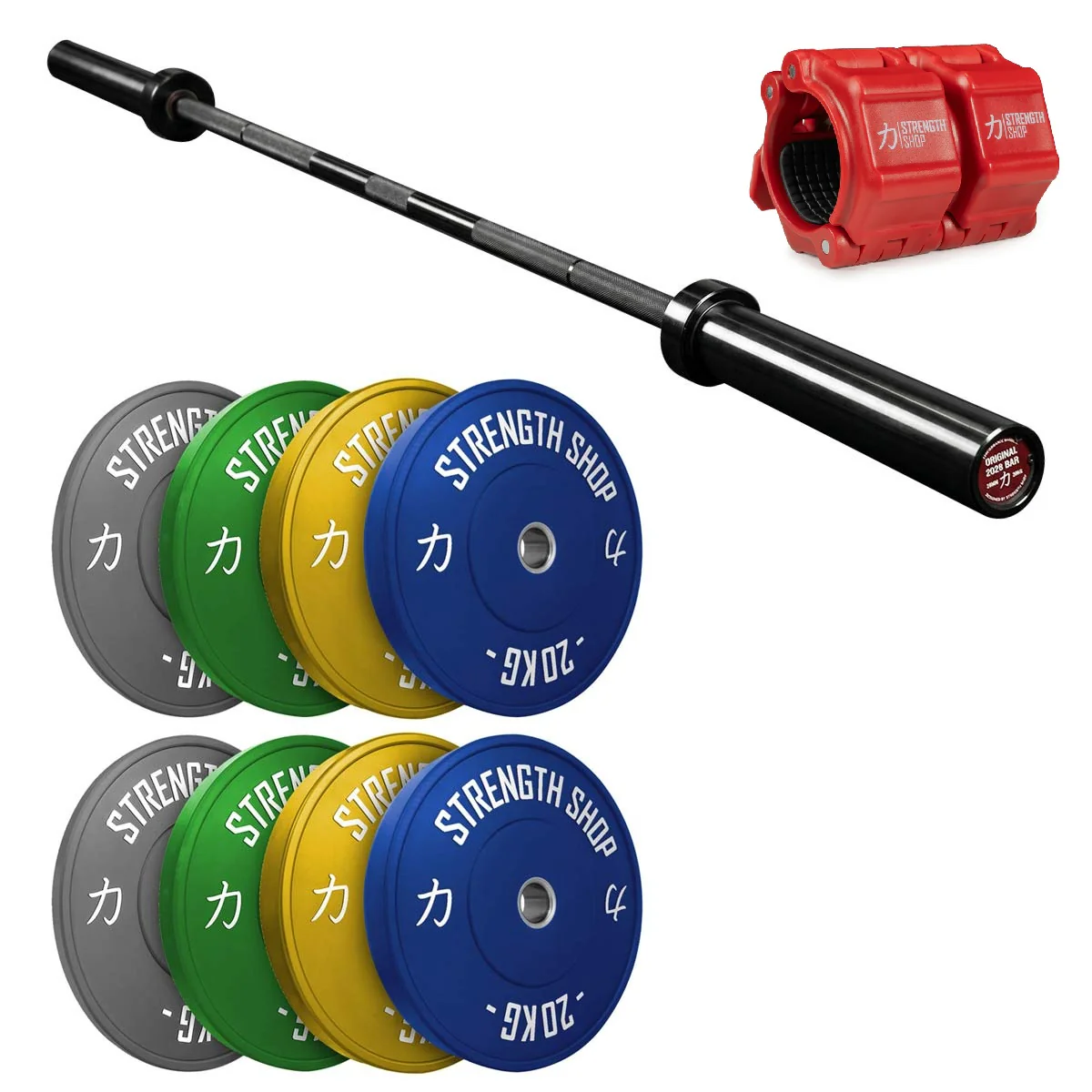 Riot Bumper Plates 2.0 Set Coloured, Original 2028 Olympic Bar & Flip Lock V2 Collars Package - Image 3