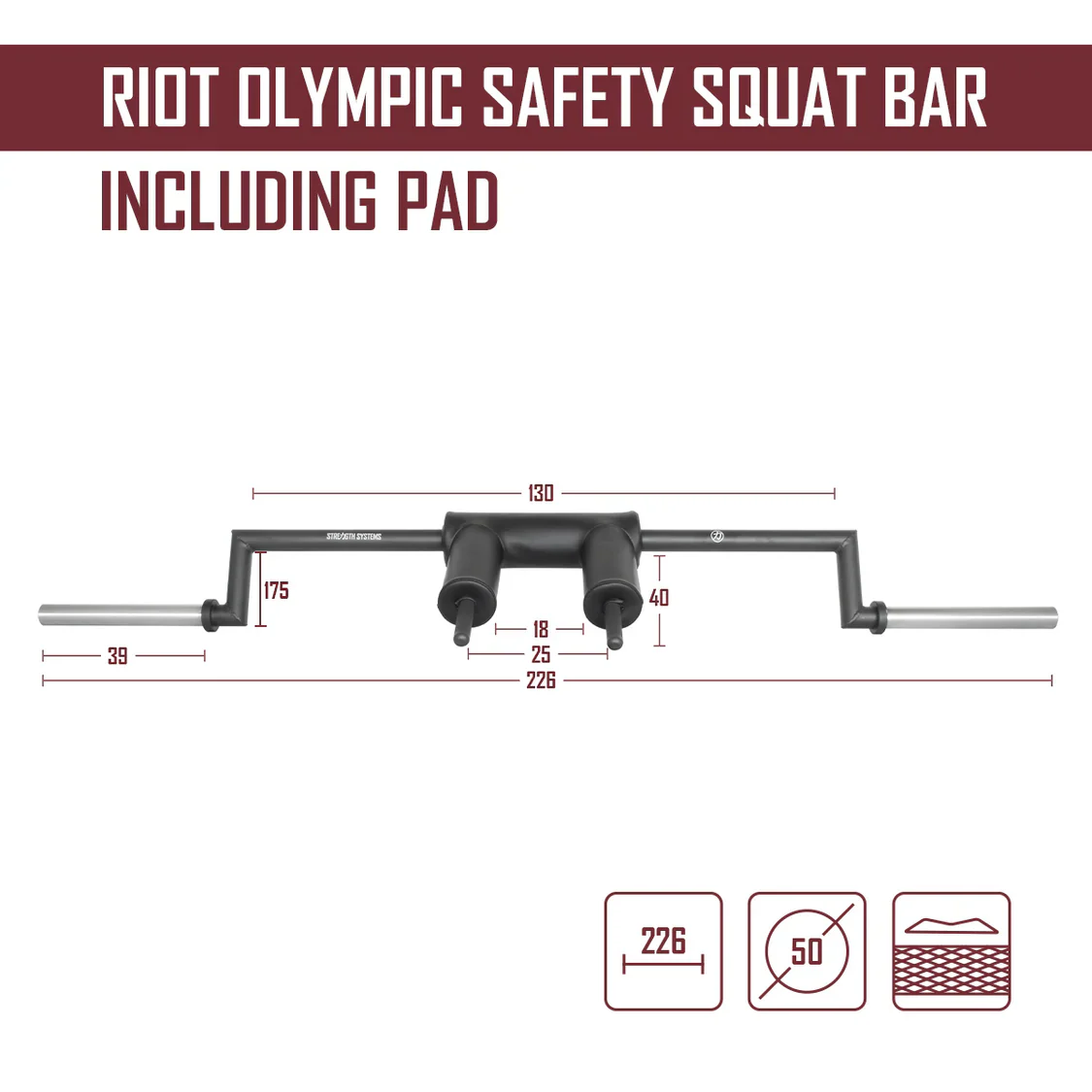 Riot Olympic Safety Squat Bar - Image 2