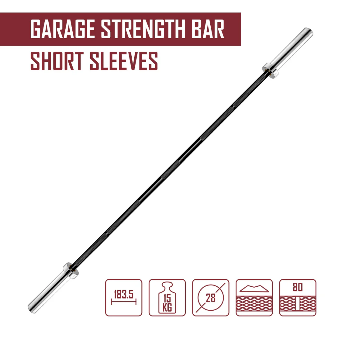Garage Strength Bar - Black E-Coat Shaft with Chrome Sleeves - Image 2