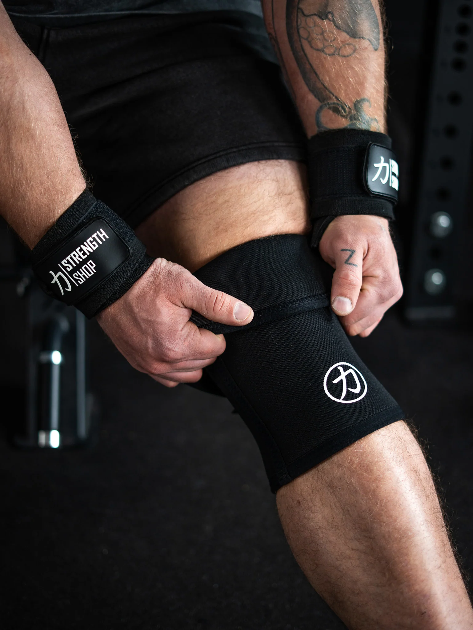 Strength Stack - Black - 10mm Lever Belt, 7mm Inferno Knee Sleeves & Zeus Wrist Wraps - Image 7