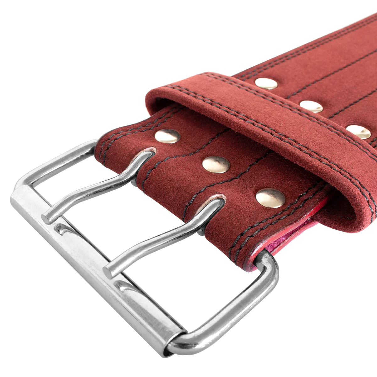 10mm Double Prong Buckle Belt - Wine Red - IPF Approved - Image 4