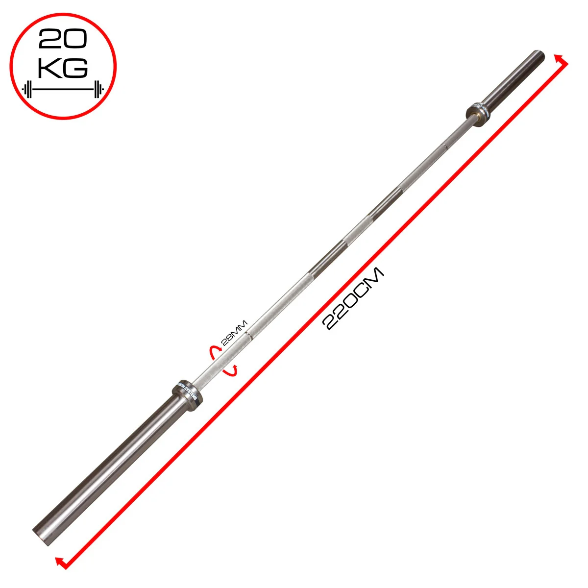 Bastard Weightlifting Bar - with centre knurling - Image 6