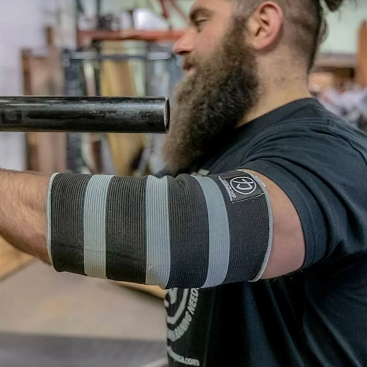 Triple Ply Odin Elbow Sleeves - Grey/Black - Image 4